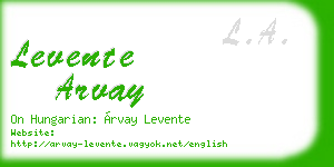 levente arvay business card