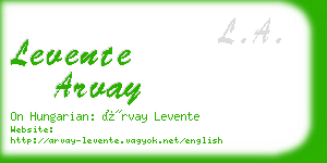 levente arvay business card